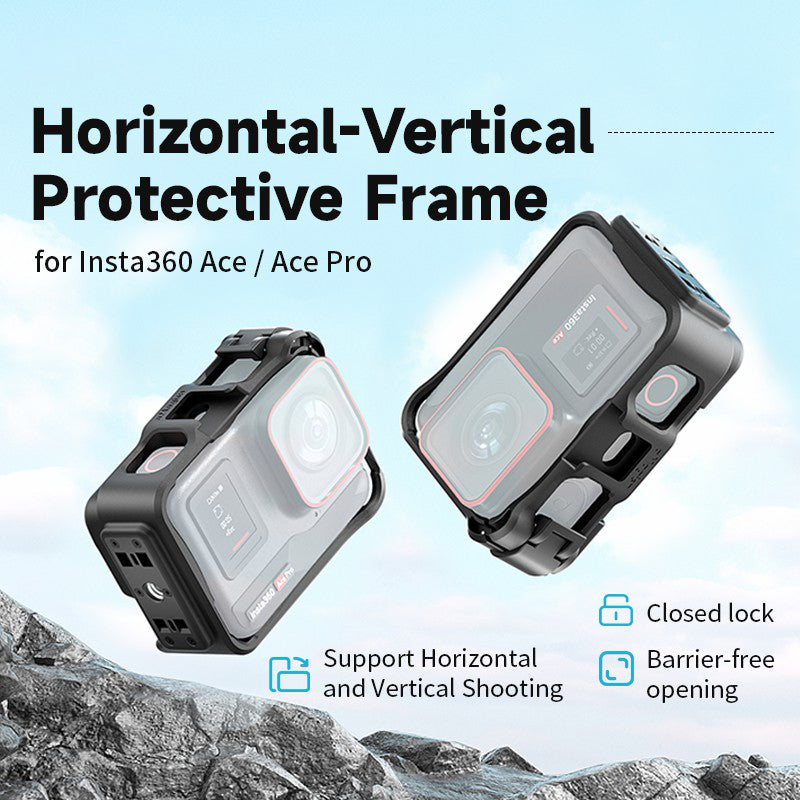 AMAGISN Horizontal Vertical Protective Frame for Insta360 Ace / Ace Pro Extension Case AMAGISN Horizontal Vertical Protective Frame for Insta360 Ace / Ace Pro Extension Case